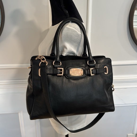 Michael Kors Bag Vintage Rose Gold Hamilton Pebbled Leather Chain Tote Bag - Picture 8 of 17